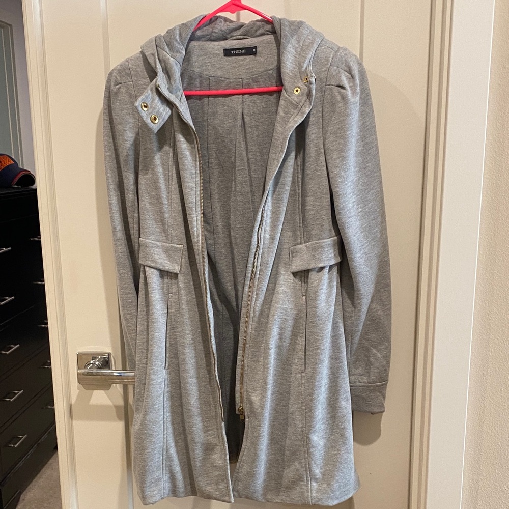 Theme Gray Hooded Jacket